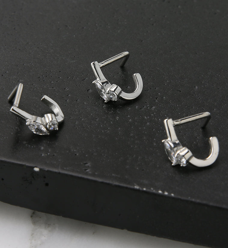 18G Empress CZ Nose Curve