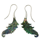 18G Feather White Brass Abalone Hangers / Earrings