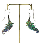 18G Feather White Brass Abalone Hangers / Earrings