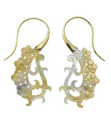 18G Floral Brass MOP Hangers / Earrings