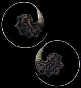 18G Florid Brass Areng Wood Hangers / Earrings
