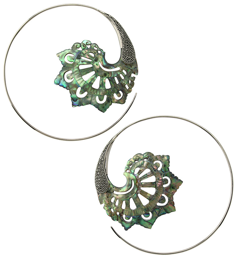 18G Florid White Brass Abalone Hangers / Earrings