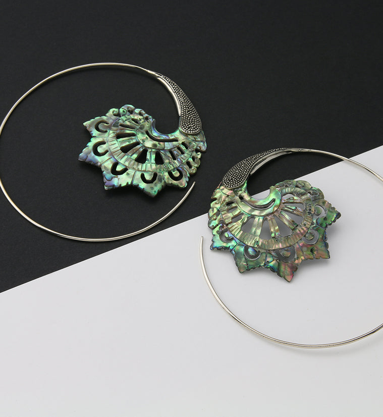 18G Florid White Brass Abalone Hangers / Earrings