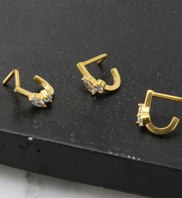 18G Gold PVD Empress CZ Nose Curve
