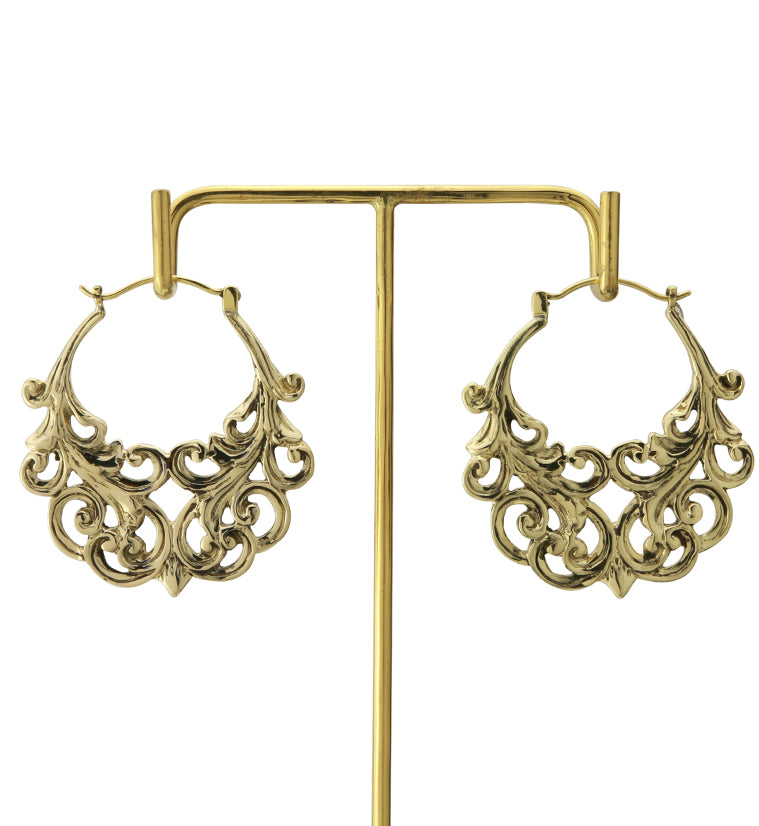 18G Golden Lattice Brass Hangers / Earrings