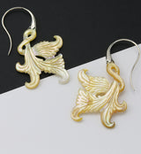 18G Opulent White Brass MOP Hangers / Earrings