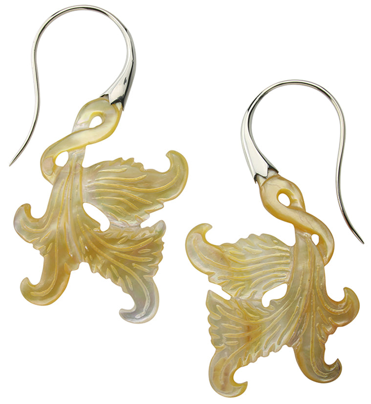 18G Opulent White Brass MOP Hangers / Earrings