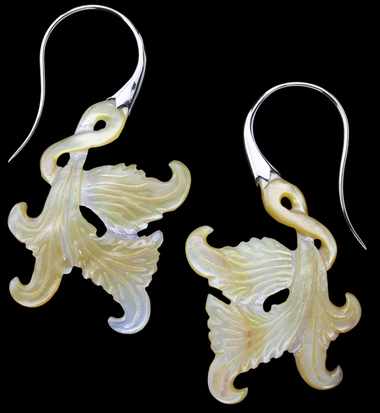 18G Opulent White Brass MOP Hangers / Earrings