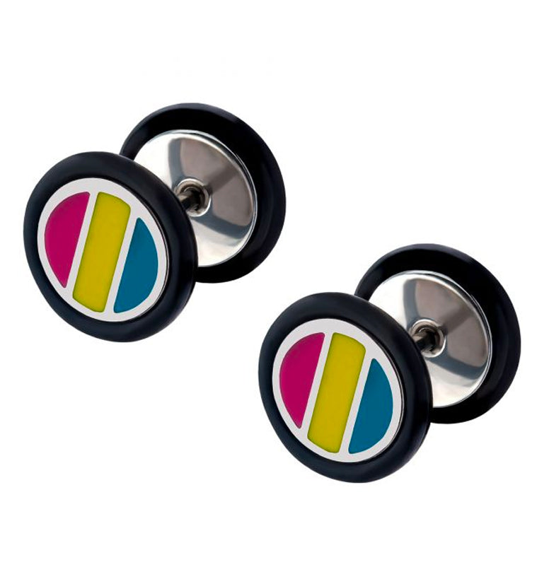 18G Pansexual Pride Fake Plugs - Gauges