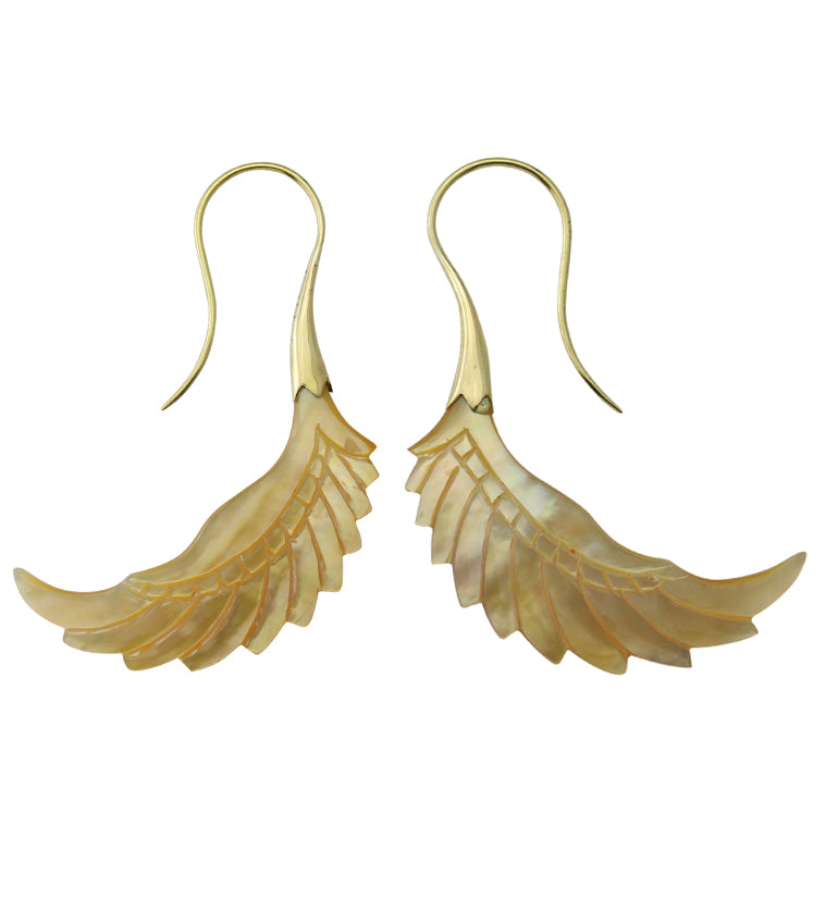 18G Pinion Brass MOP Hangers / Earrings