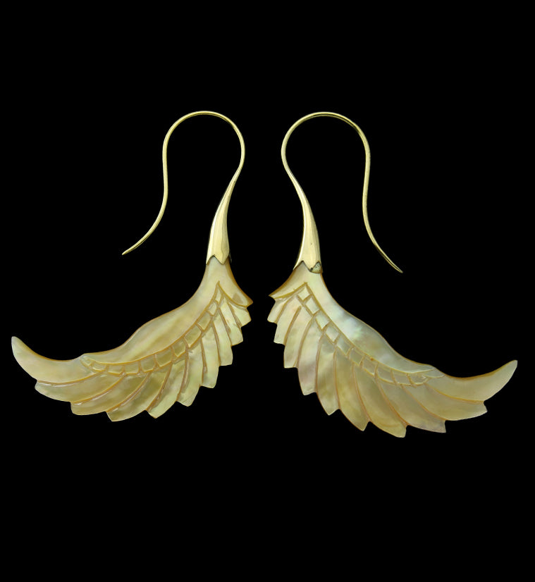 18G Pinion Brass MOP Hangers / Earrings