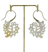 18G Plume Brass MOP Hangers / Earrings