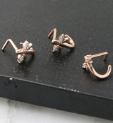 18G Rose Gold PVD Dragonfly CZ Nose Curve