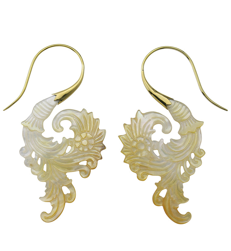 18G Sprig Brass MOP Hangers / Earrings