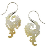 18G Sprig White Brass MOP Hangers / Earrings