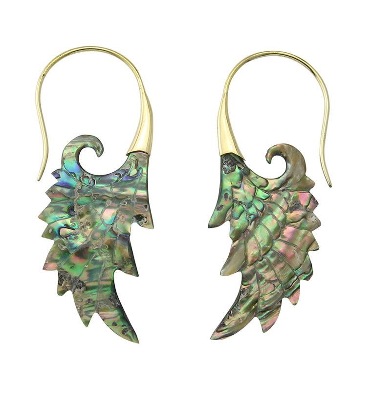18G Wing Brass Abalone Hangers / Earrings