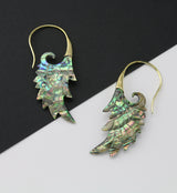 18G Wing Brass Abalone Hangers / Earrings