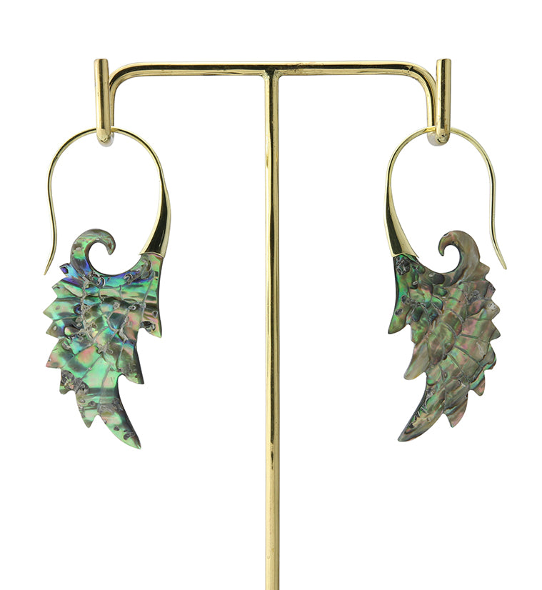 18G Wing Brass Abalone Hangers / Earrings