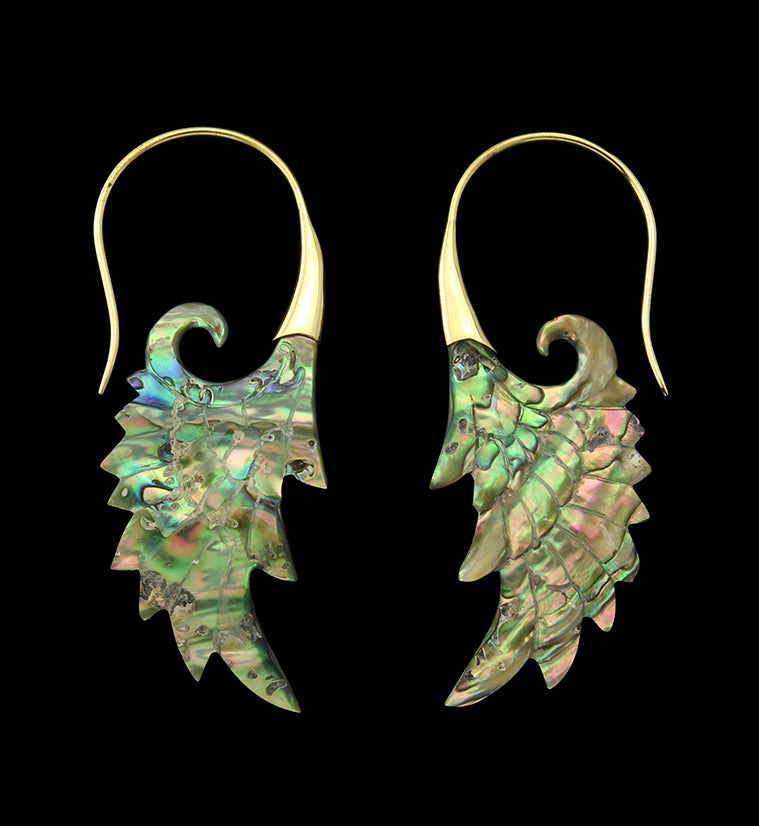 18G Wing Brass Abalone Hangers / Earrings