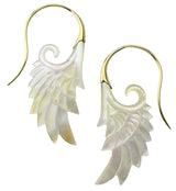 18G Wing Brass MOP Hangers / Earrings