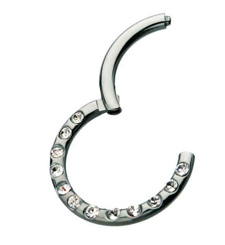 Titanium Hinged Frontal CZ Segment Ring
