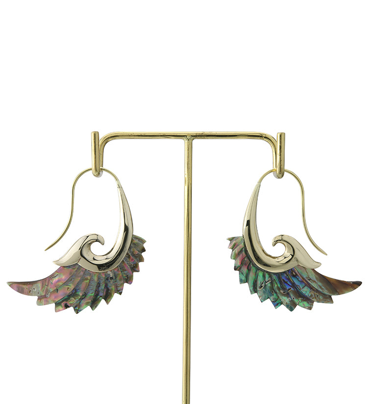 18G Aileron Brass Abalone Hangers / Earrings