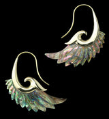 18G Aileron Brass Abalone Hangers / Earrings