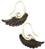 18G Aileron Brass Areng Wood Hangers / Earrings