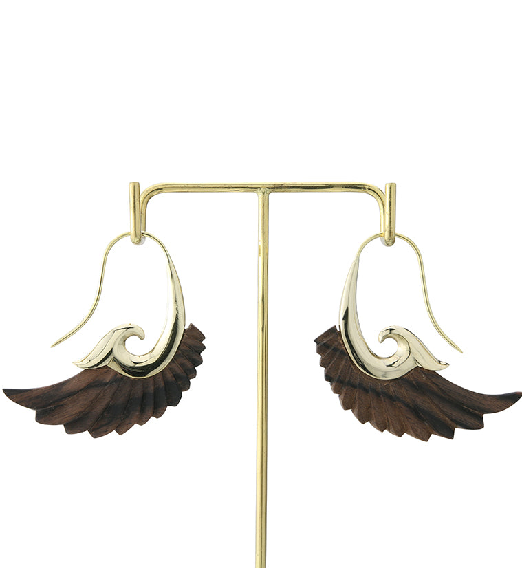 18G Aileron Brass Areng Wood Hangers / Earrings
