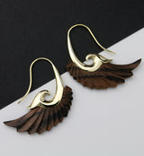 18G Aileron Brass Areng Wood Hangers / Earrings