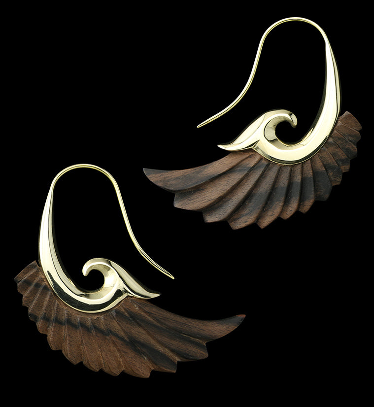 18G Aileron Brass Areng Wood Hangers / Earrings