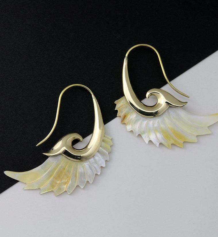 18G Aileron Brass MOP Hangers / Earrings