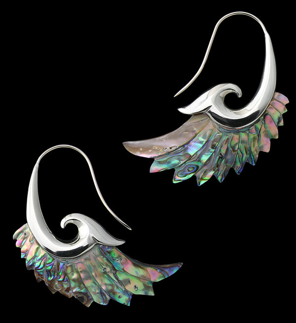 18G Aileron White Brass Abalone Hangers / Earrings