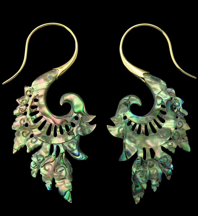 18G Alary Brass Abalone Hangers / Earrings