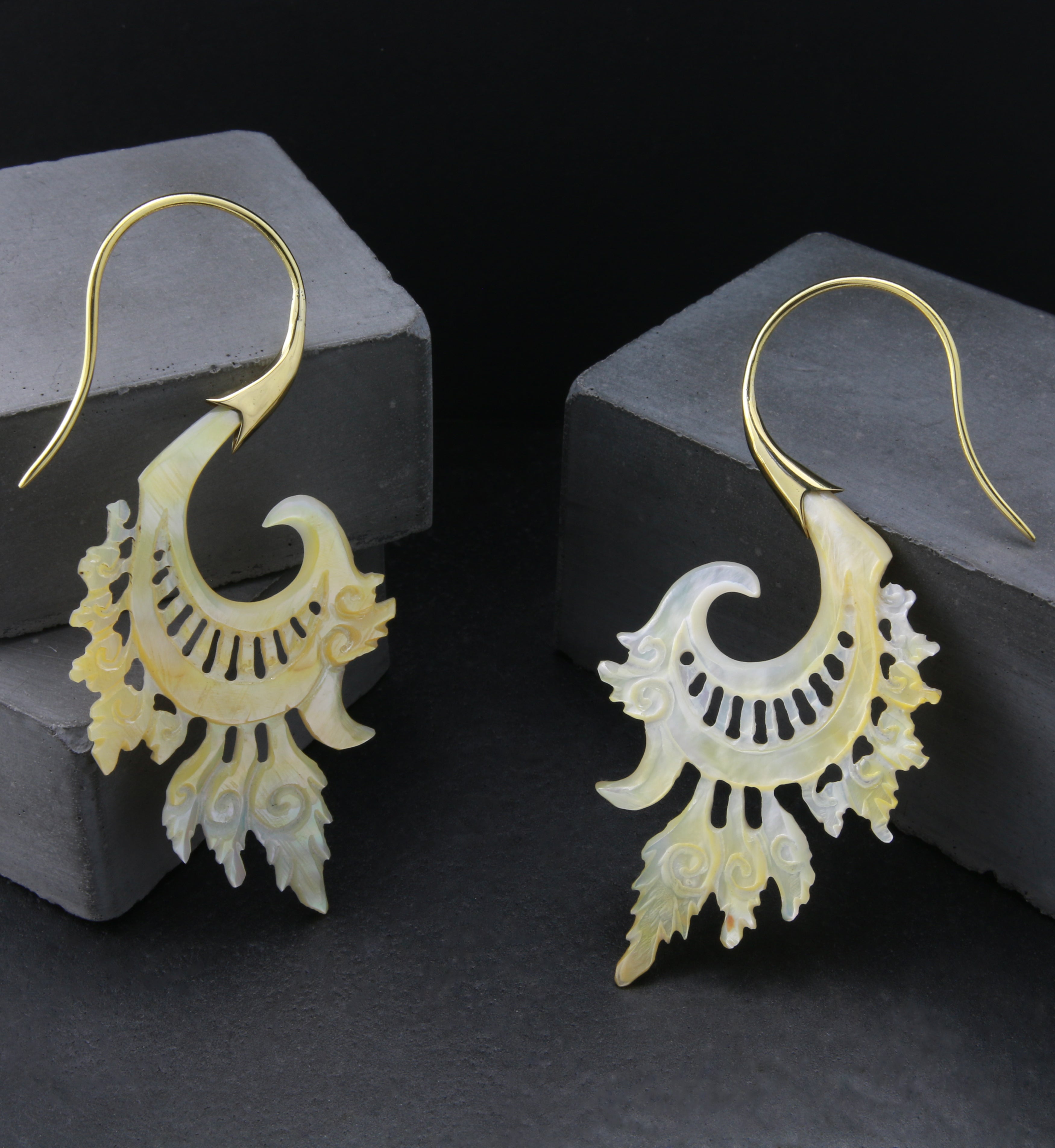 18G Alary Brass MOP Hangers / Earrings