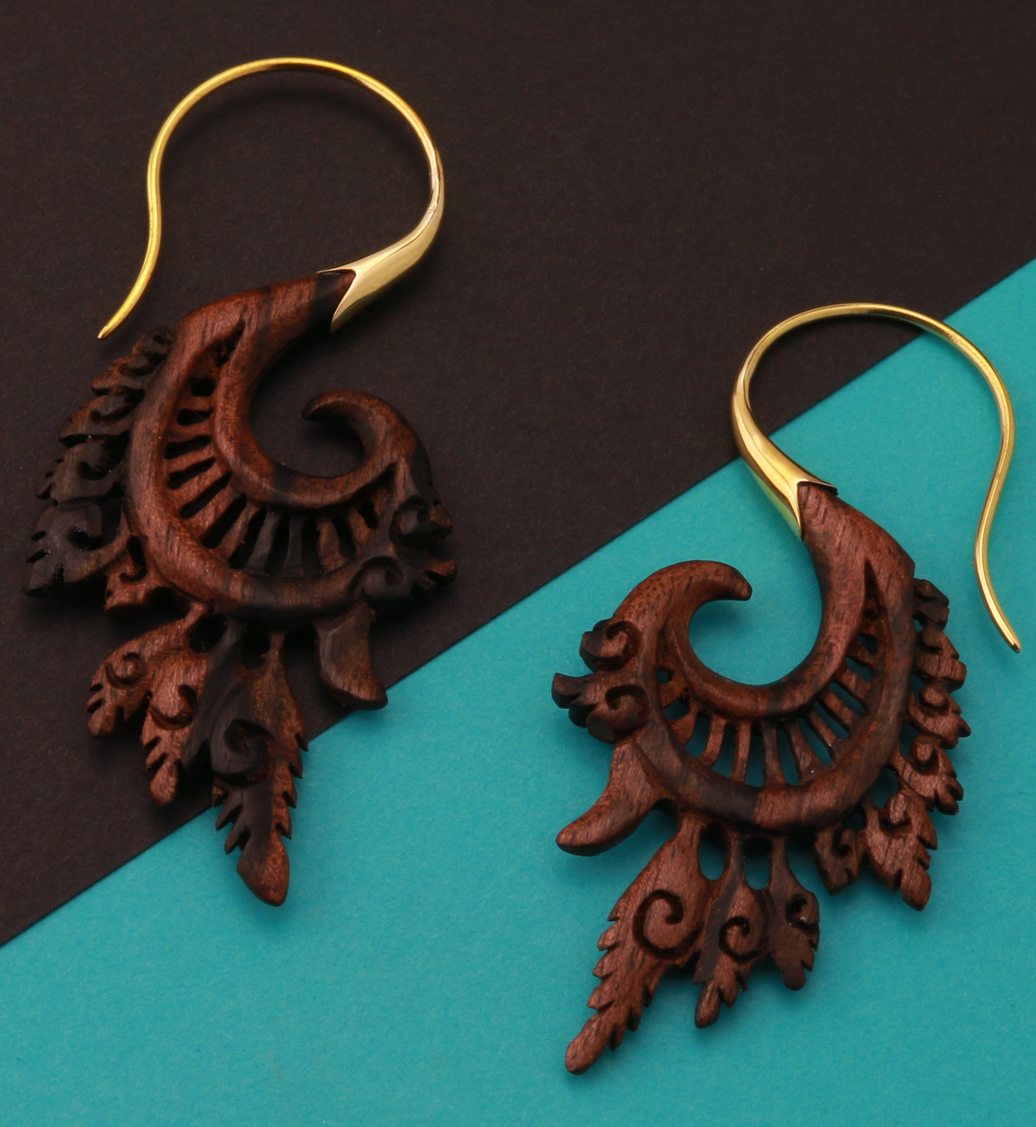 18G Alary Brass Wood Hangers / Earrings