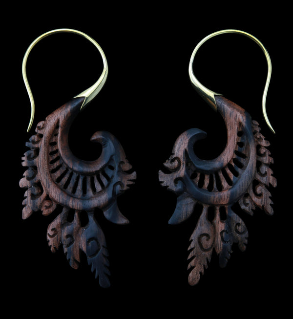 18G Alary Brass Wood Hangers / Earrings