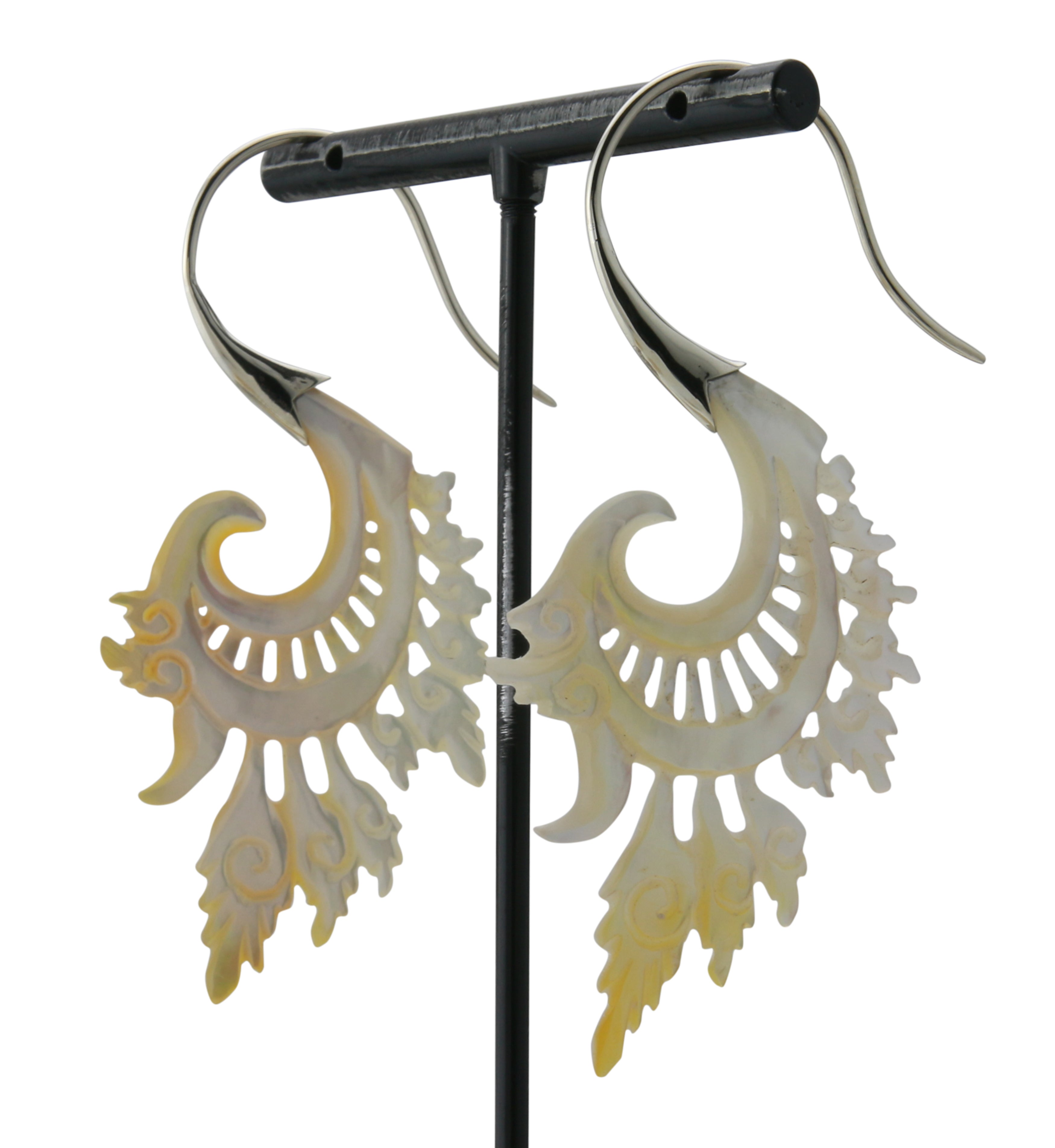 18G Alary White Brass MOP Hangers / Earrings