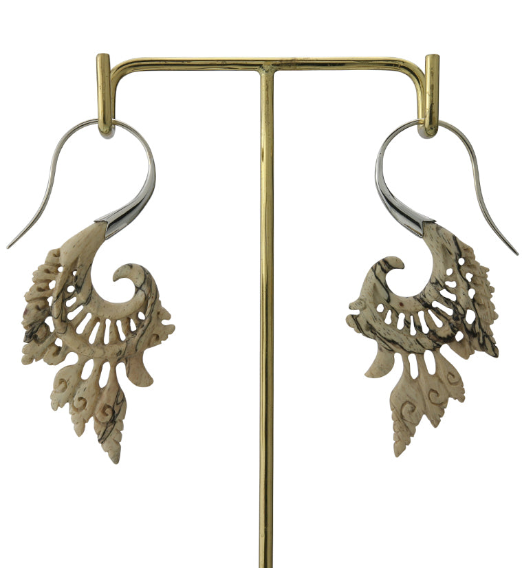 18G Alary White Brass Tamarind Wood Hangers / Earrings