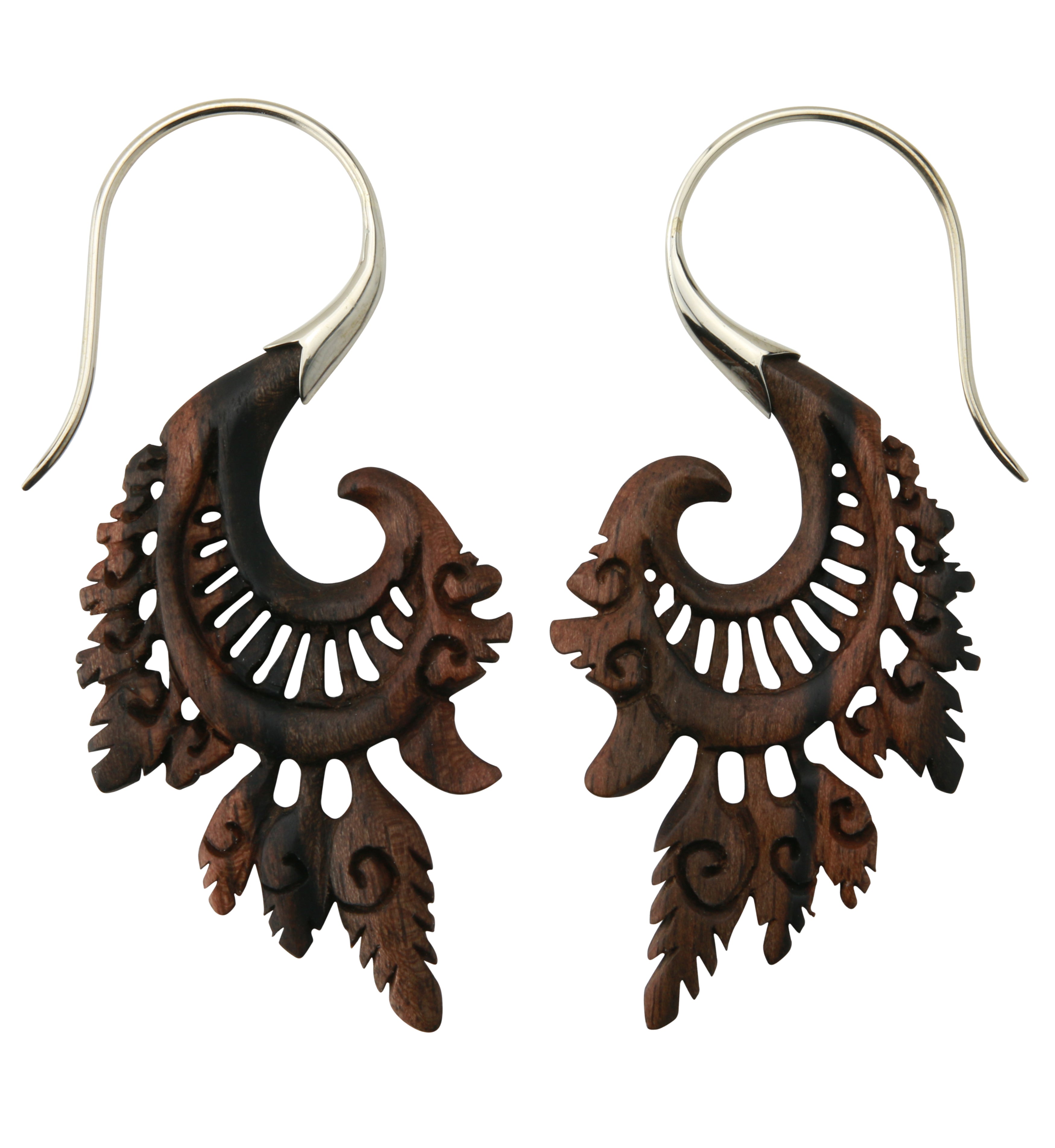 18G Alary White Brass Wood Hangers / Earrings