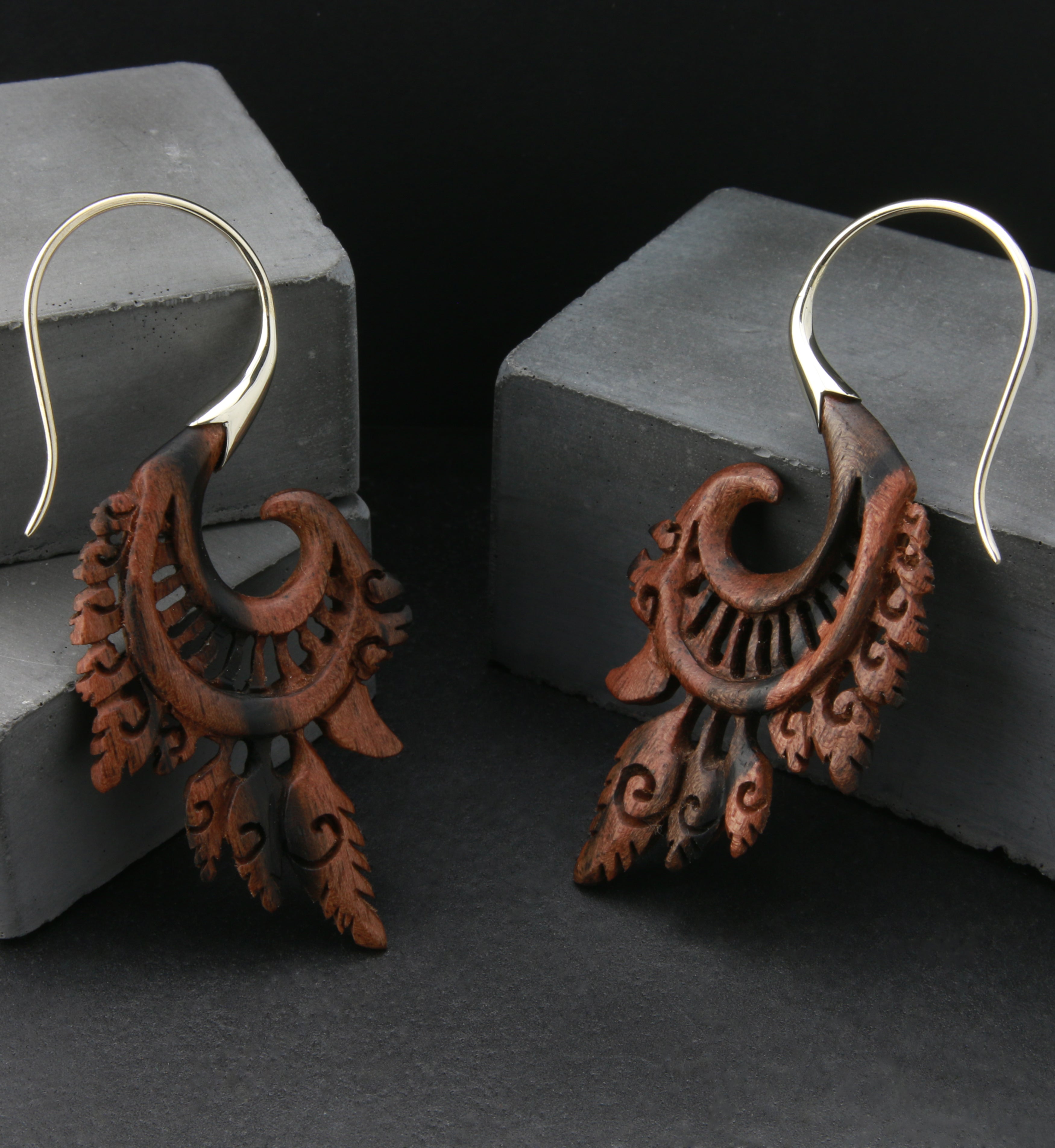 18G Alary White Brass Wood Hangers / Earrings
