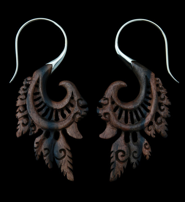 18G Alary White Brass Wood Hangers / Earrings