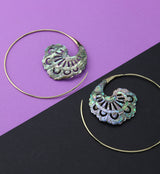 18G Baroque Brass Abalone Hangers / Earrings