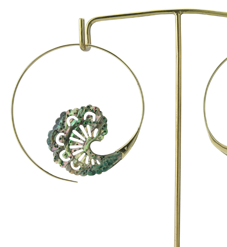 18G Baroque Brass Abalone Hangers / Earrings