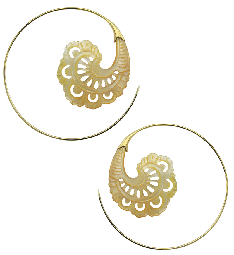 18G Baroque Brass MOP Hangers / Earrings