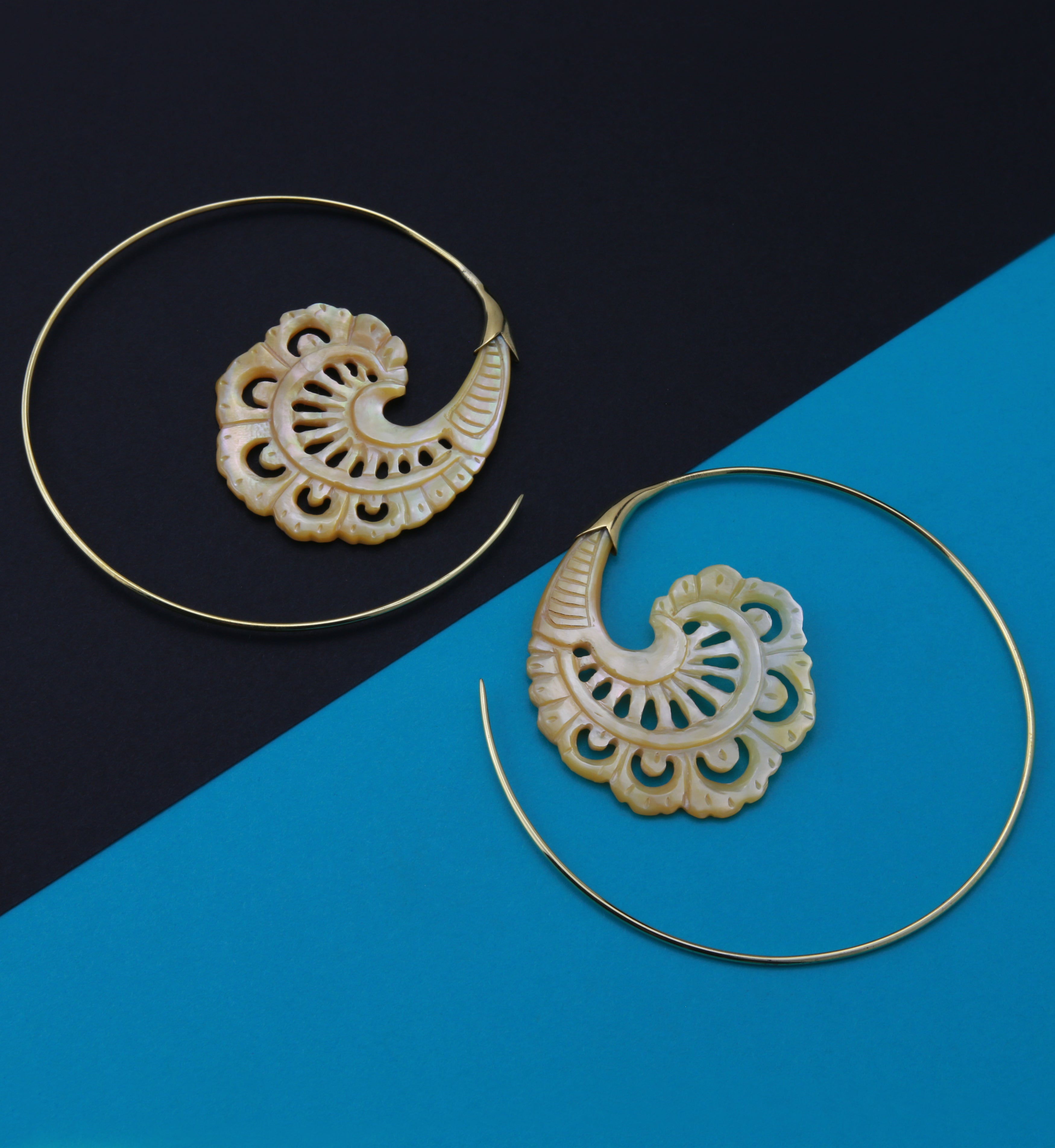 18G Baroque Brass MOP Hangers / Earrings