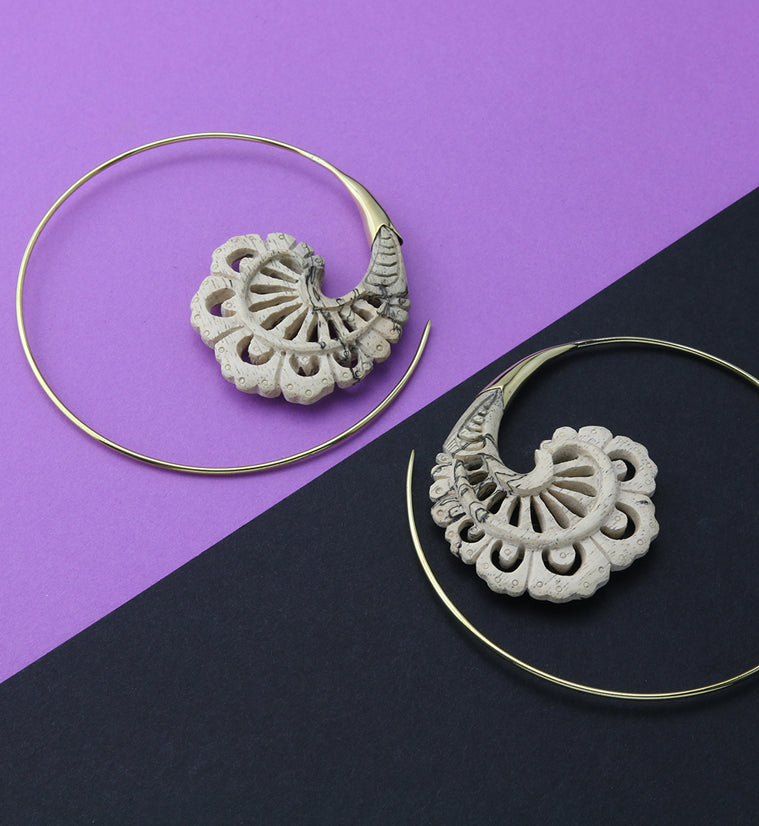 18G Baroque Brass Tamarind Wood Hangers / Earrings