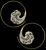 18G Baroque Brass Tamarind Wood Hangers / Earrings