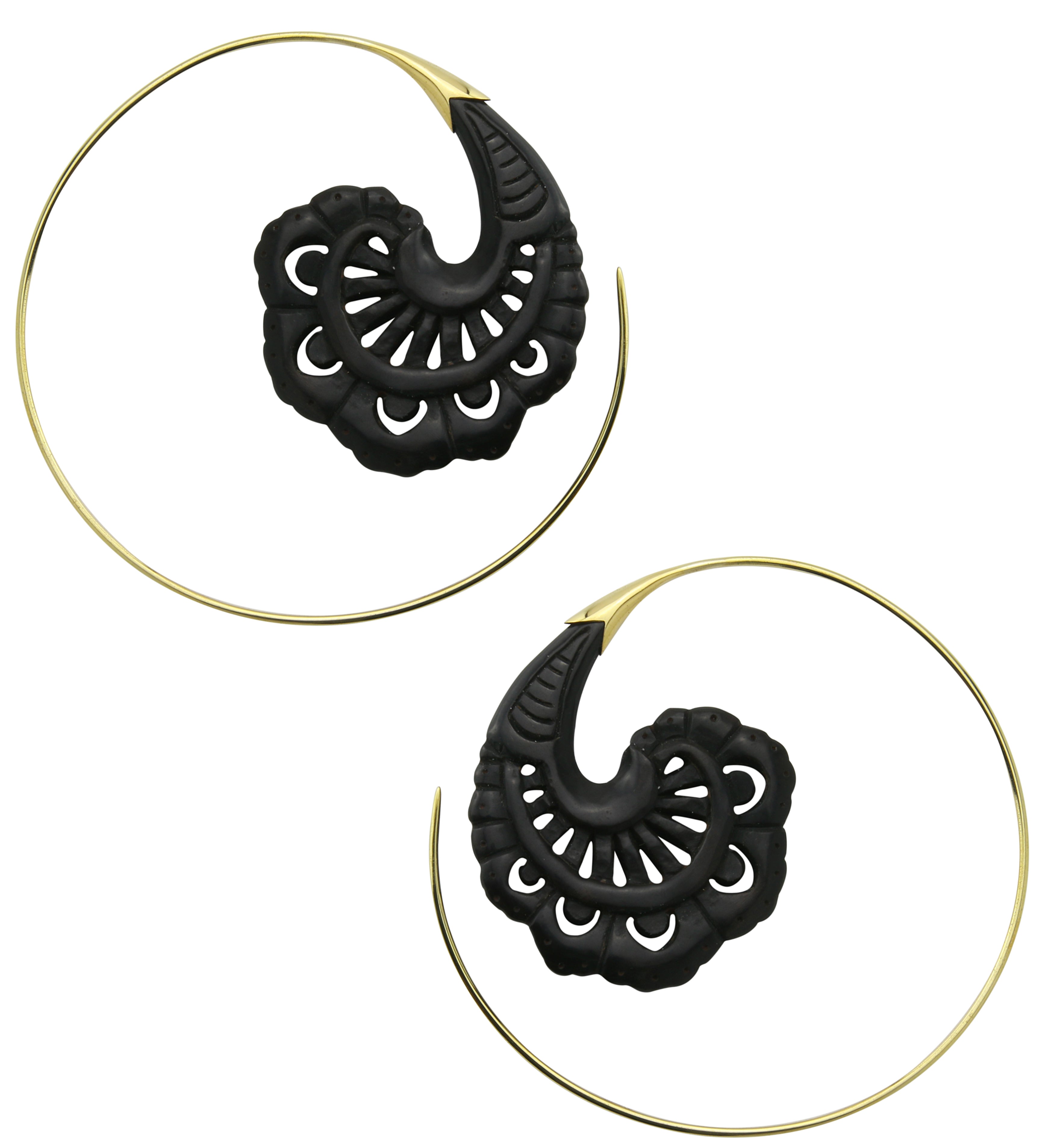 18G Baroque Horn Brass Hangers / Earrings