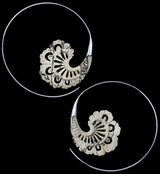 18G Baroque White Brass Tamarind Wood Hangers / Earrings